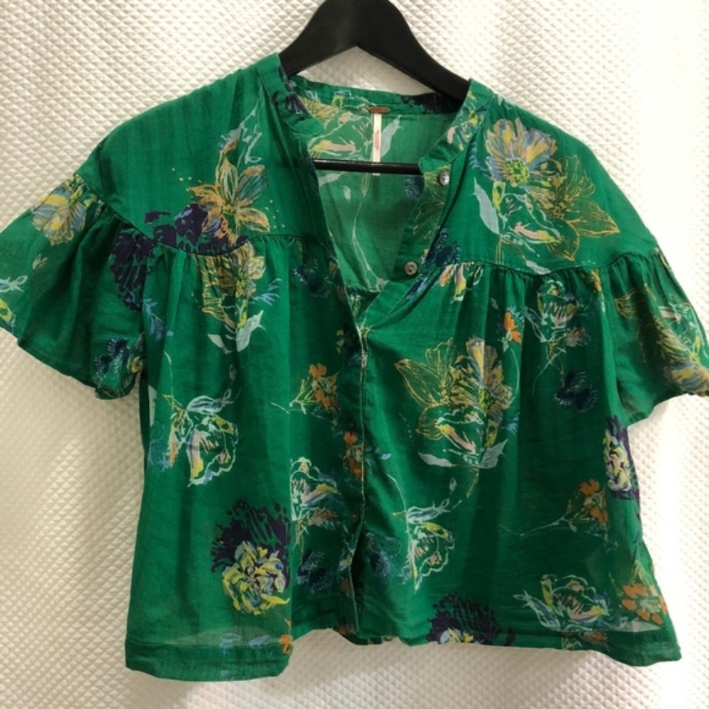 Free People Button Up Swing Top